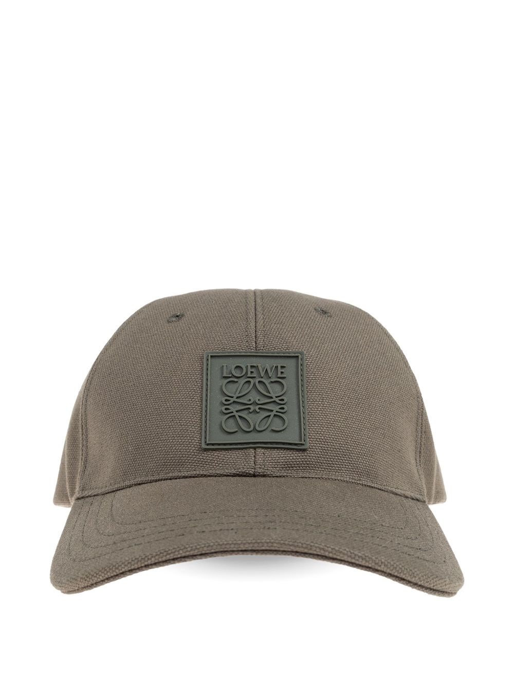 Loewe Men Logo Canvas Baseball Cap In Green