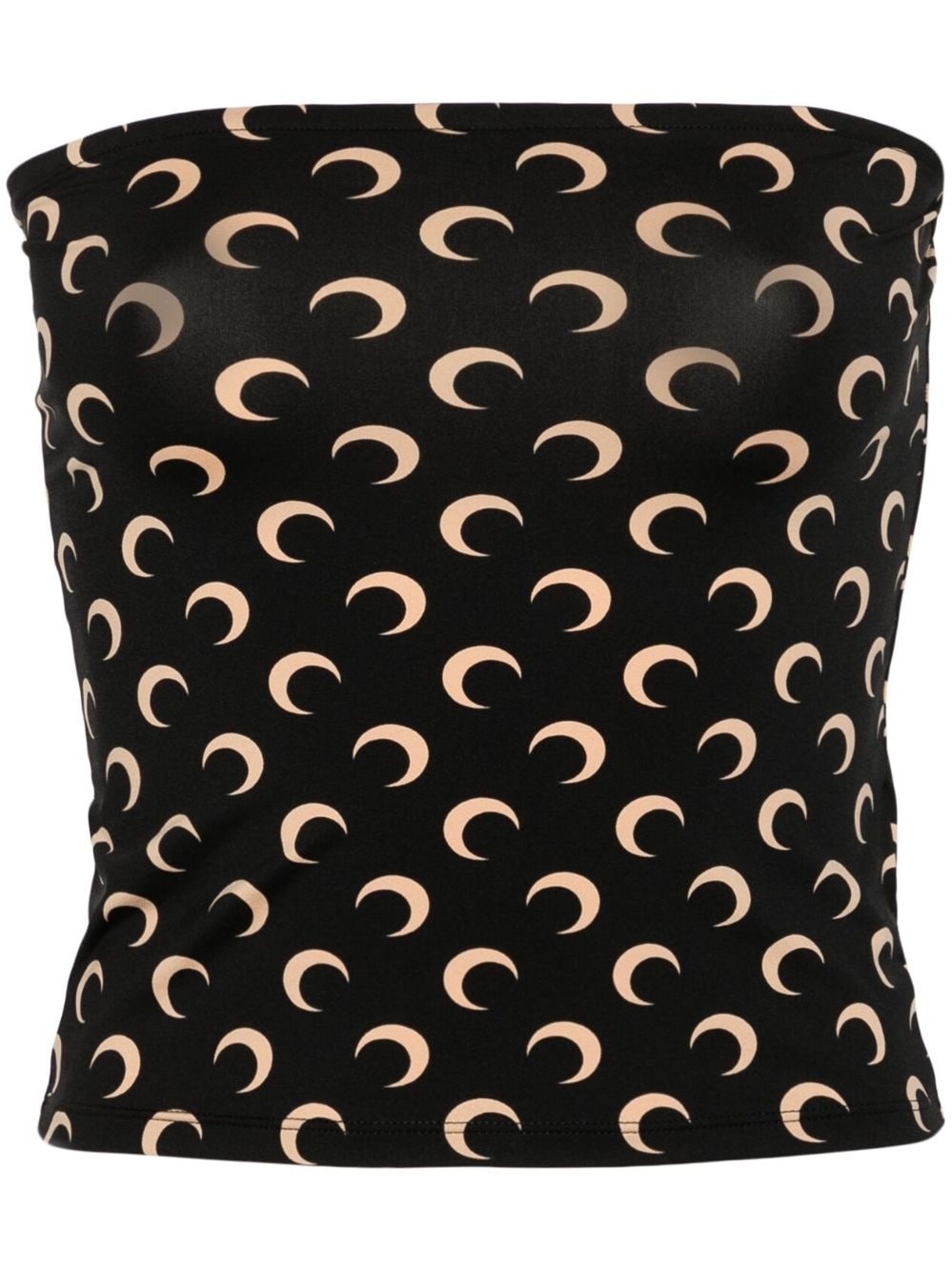 Marine Serre Moon Print Jersey Tube Top In Black