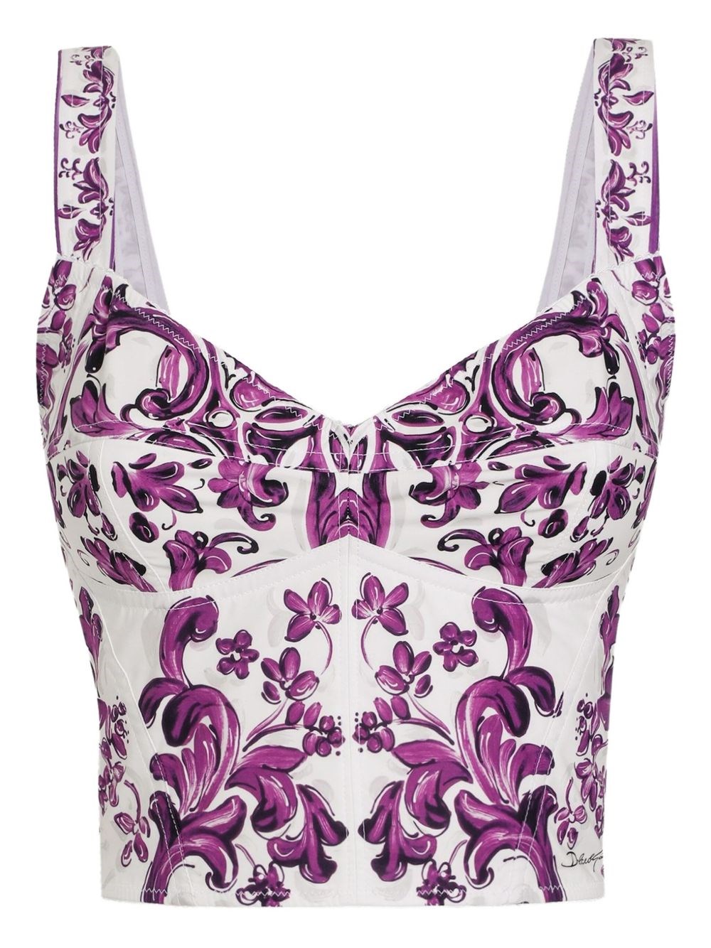 Maiolica Print Bustier Top - Dolce & Gabbana - Modalova