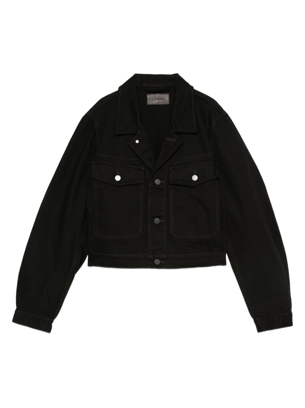 Lemaire Button-fastening Flap-pocket Jacket In Black