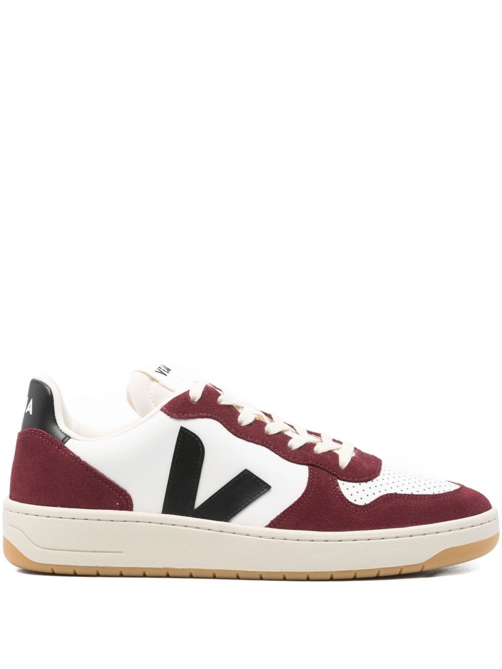 Veja Low-top Calf Leather Sneakers With Suede Overlays In Multi