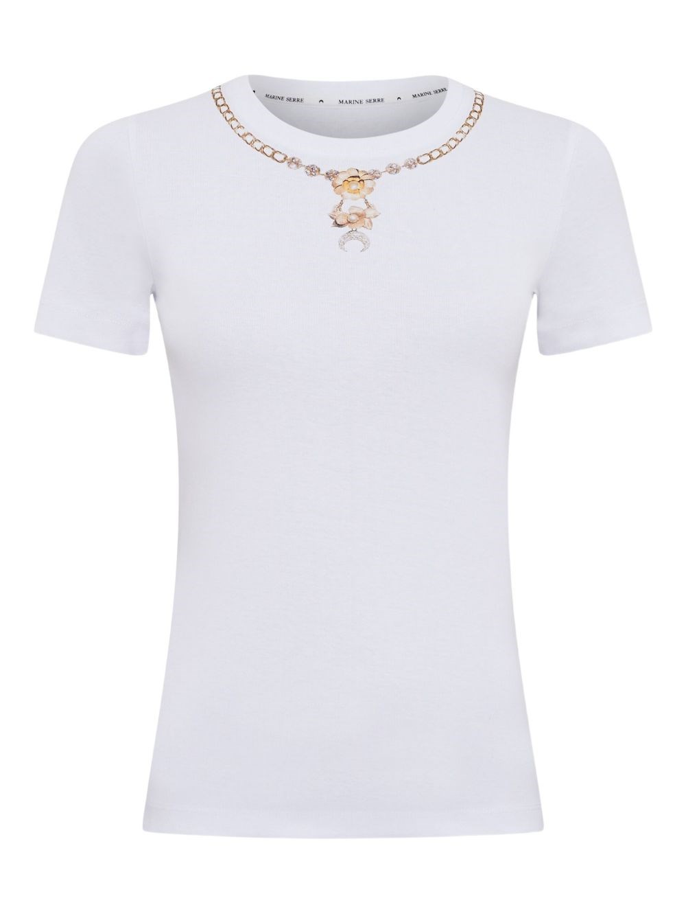 Marine Serre Trompe L Il Jewelry White Jersey Baby Fit T-shirt In White