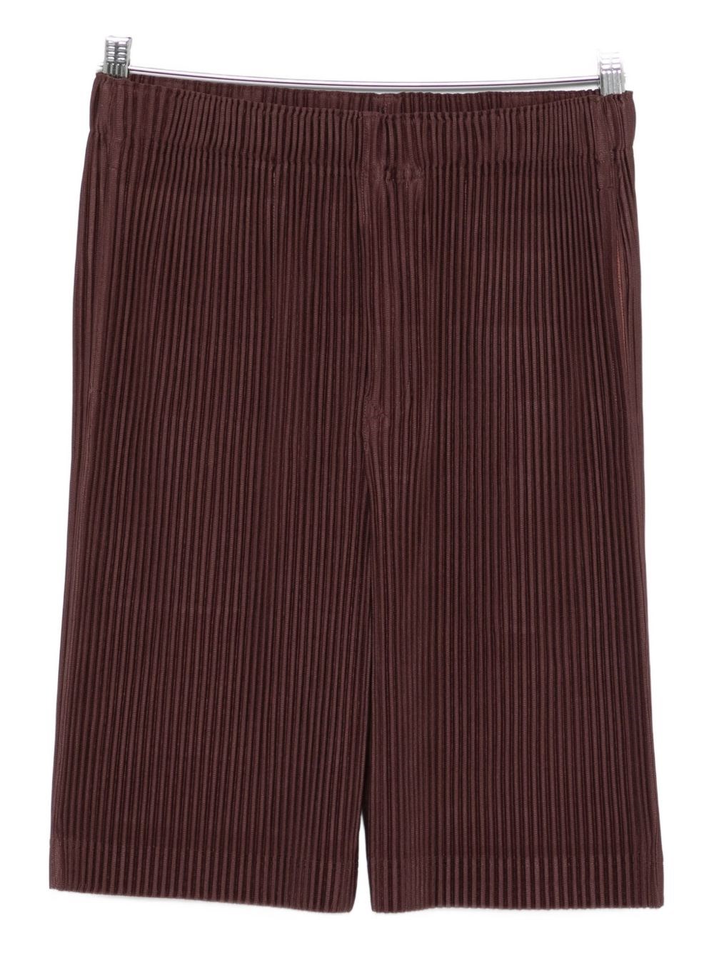 Issey Miyake Color Pleats Shorts In Brown