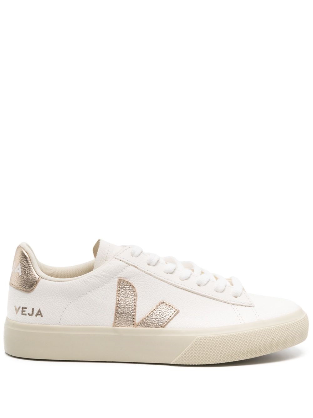 Veja White Campo Leather Sneakers In White