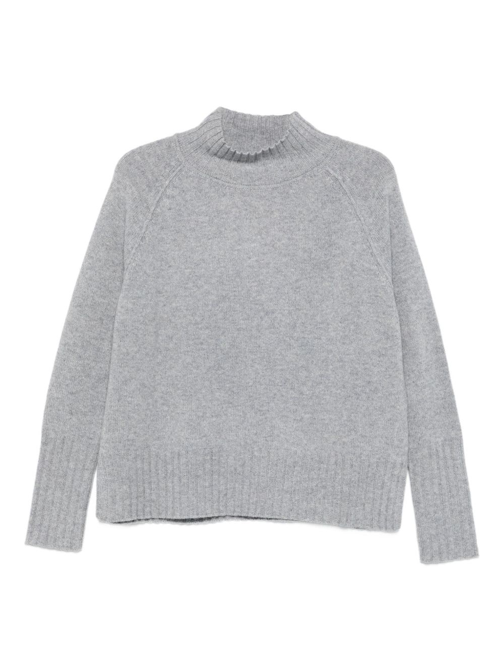 Beyou High-neck Long-sleeve Sweater In Gray