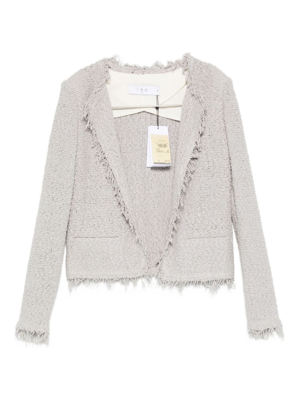 Iro Cotton Jacket With Textured Fabric And Frayed Edges In Gray