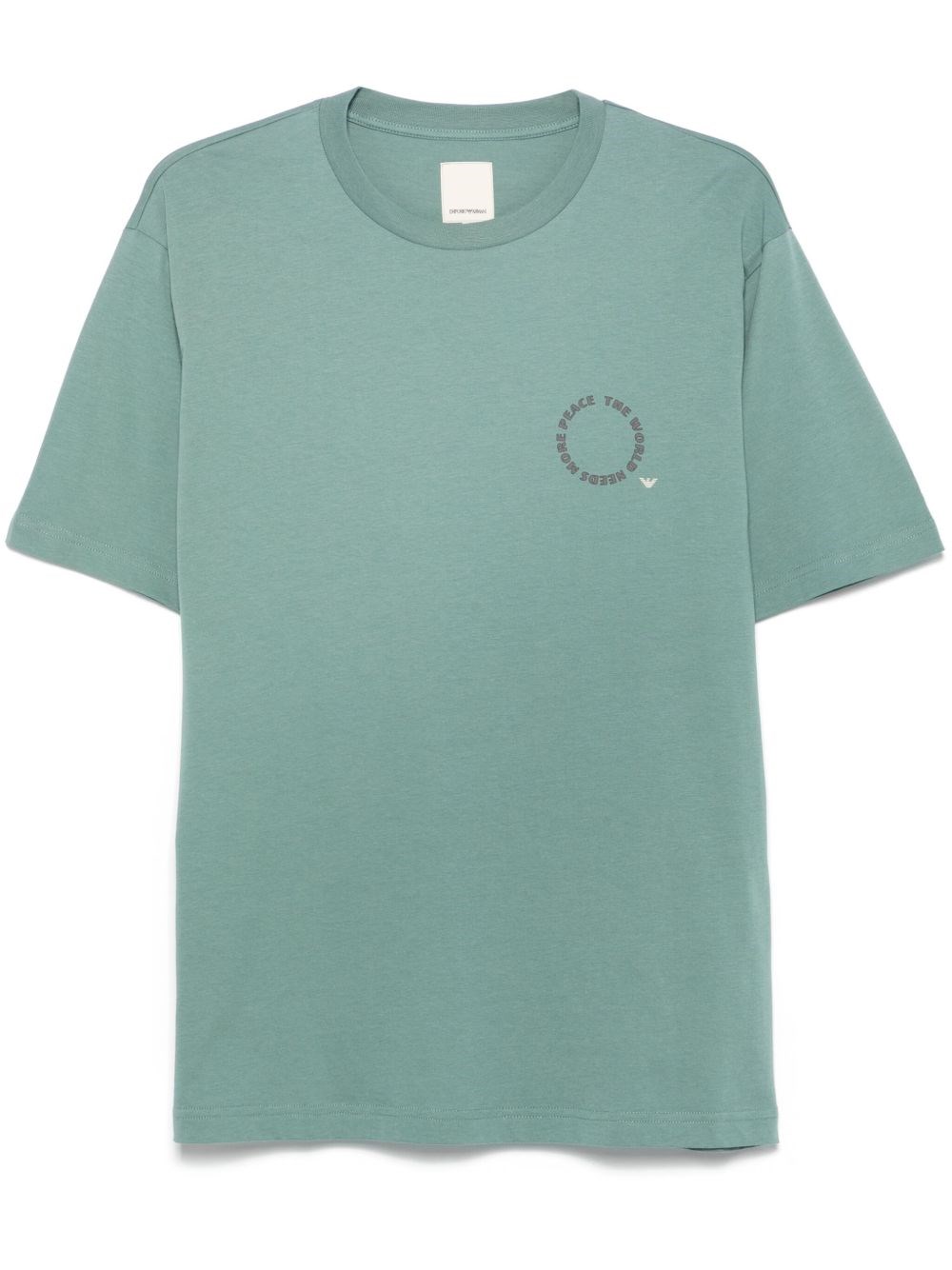 Printed Organic Cotton T-Shirt - Emporio Armani - Modalova