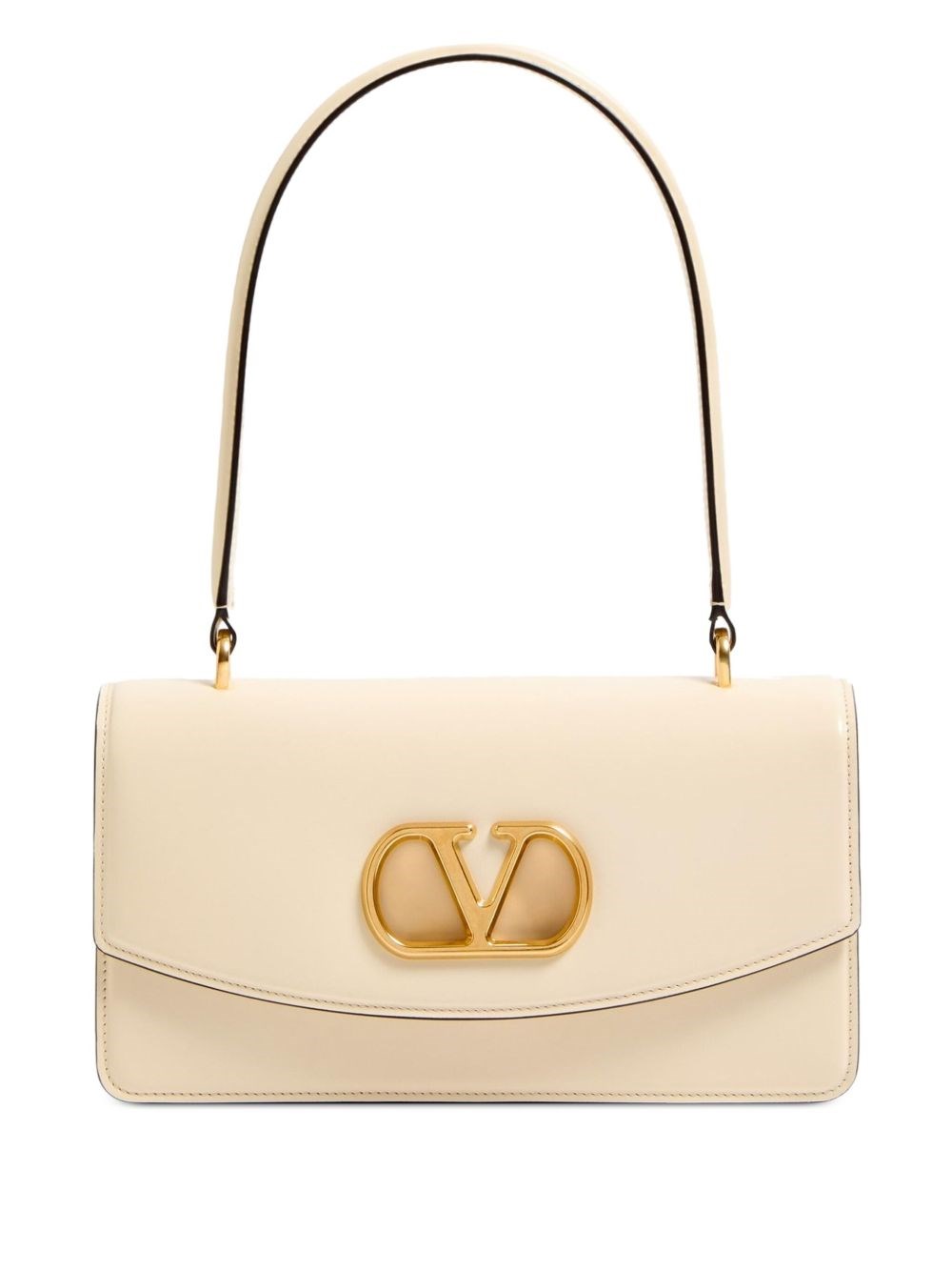 Valentino Garavani Vain Leather Top Handle Bag In White