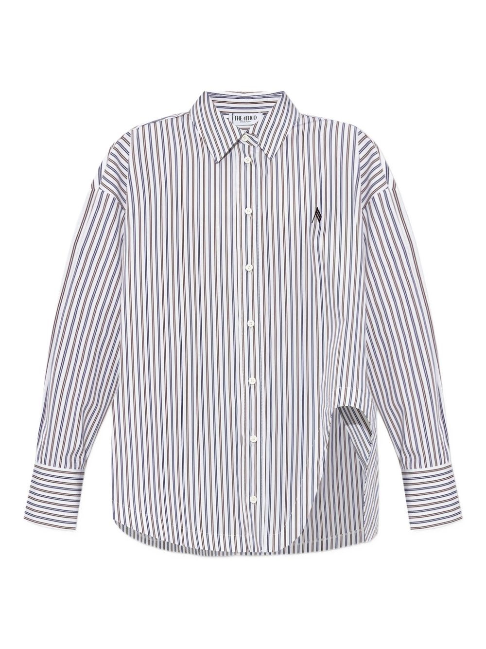 Attico Striped Cotton Shirt With Long Sleeves In Multi