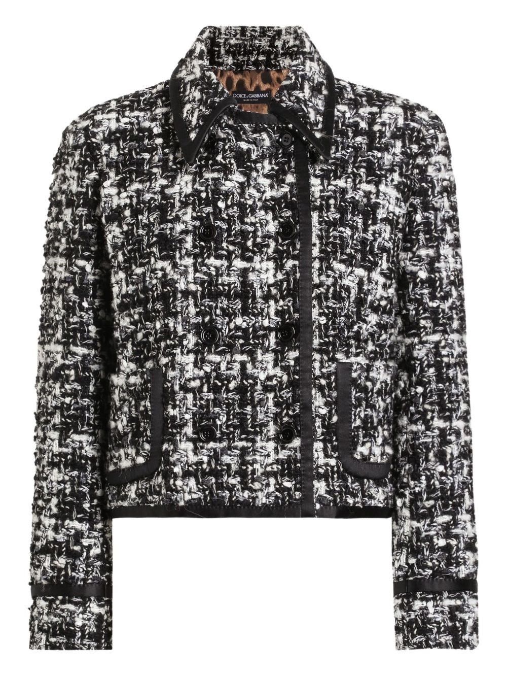 Dolce & Gabbana Wool Blend Tweed Jacket In Gray