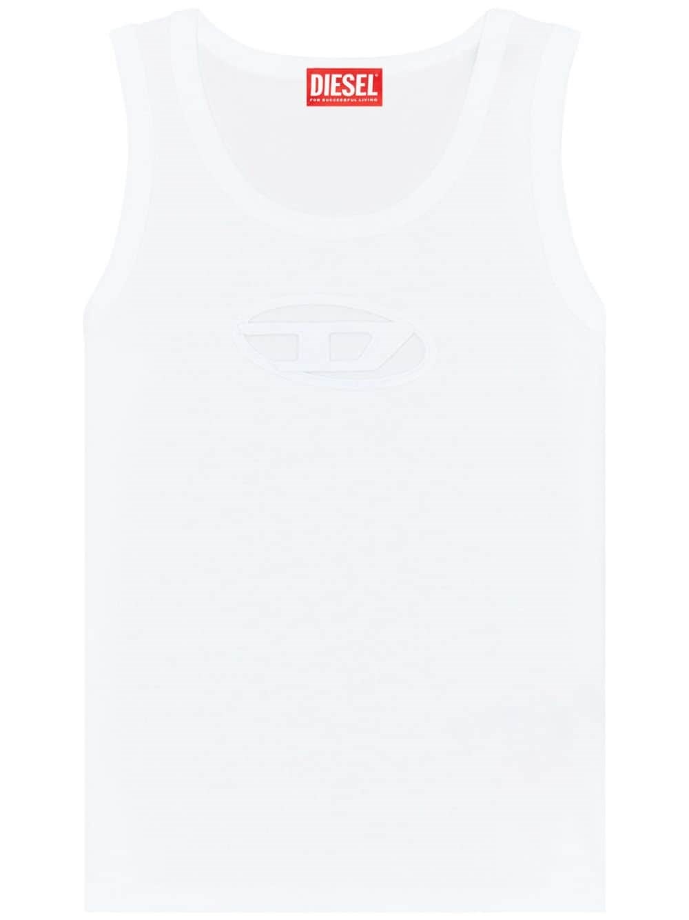 Diesel 't-lins' White Top With Oval D Logo On The Front