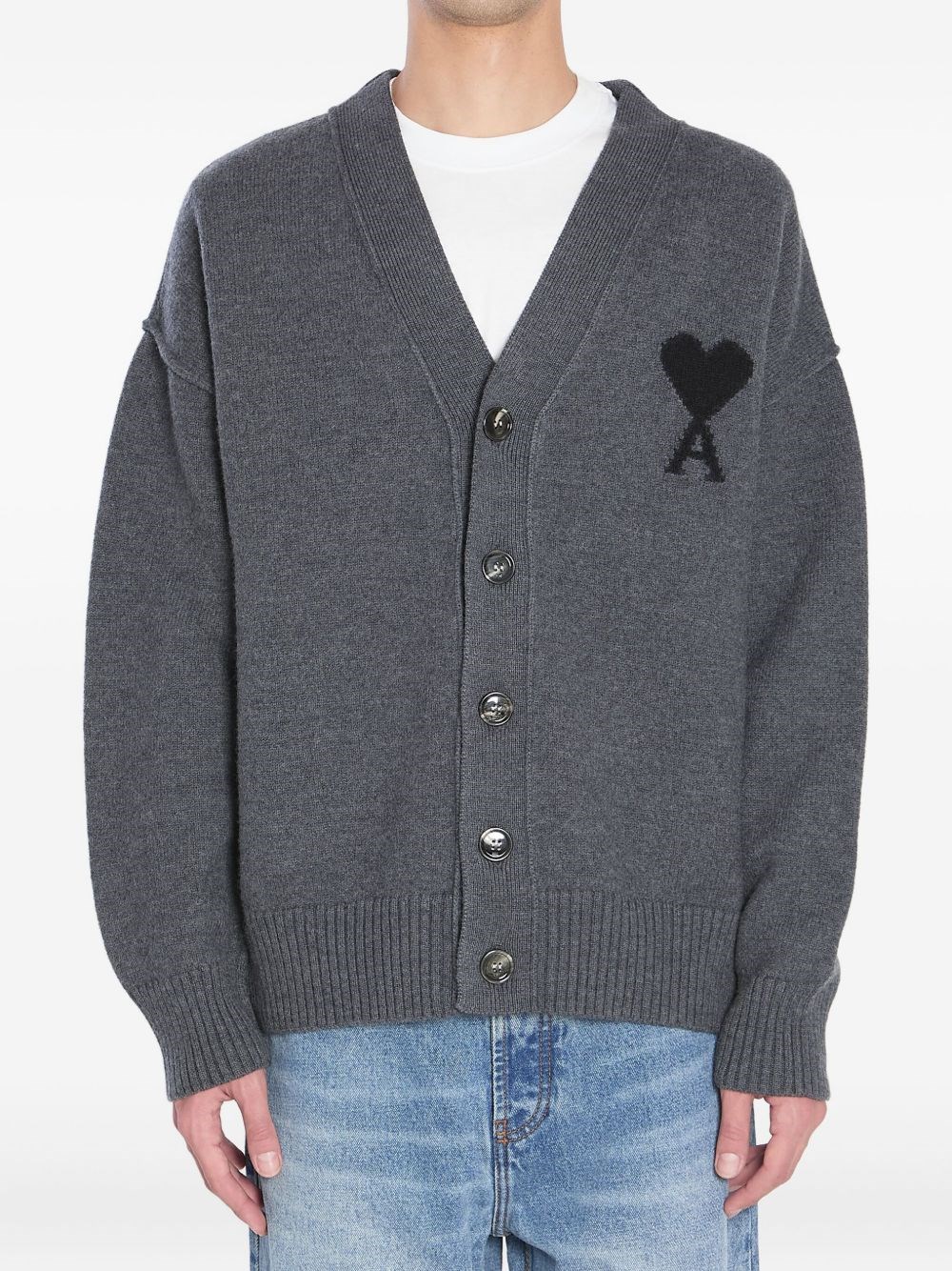 Ami De Coeur Wool Cardigan - Ami Paris - Modalova