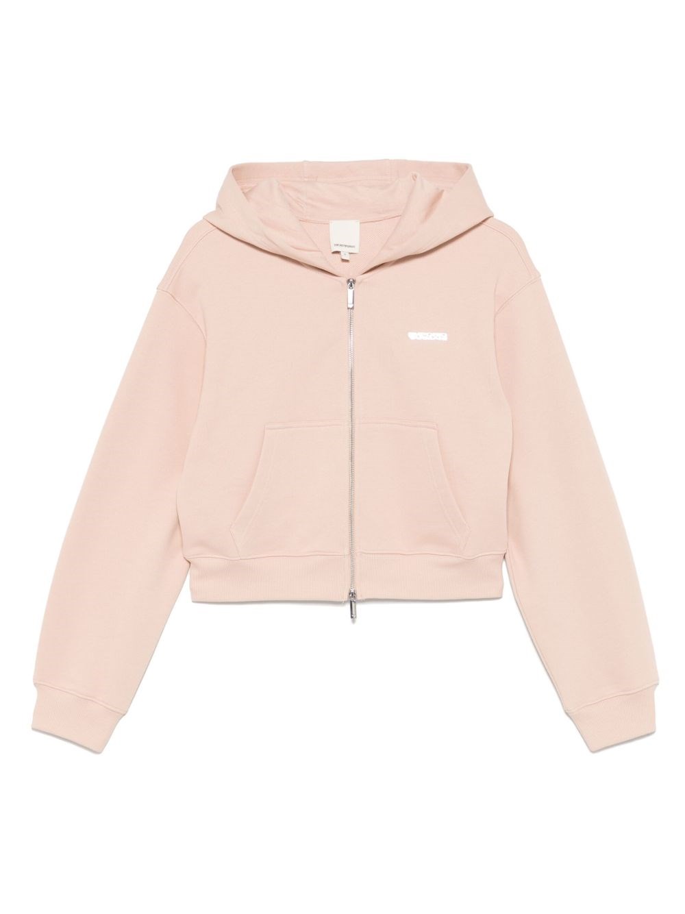 Emporio Armani Cotton Drop Shoulder Zippered Hoodie