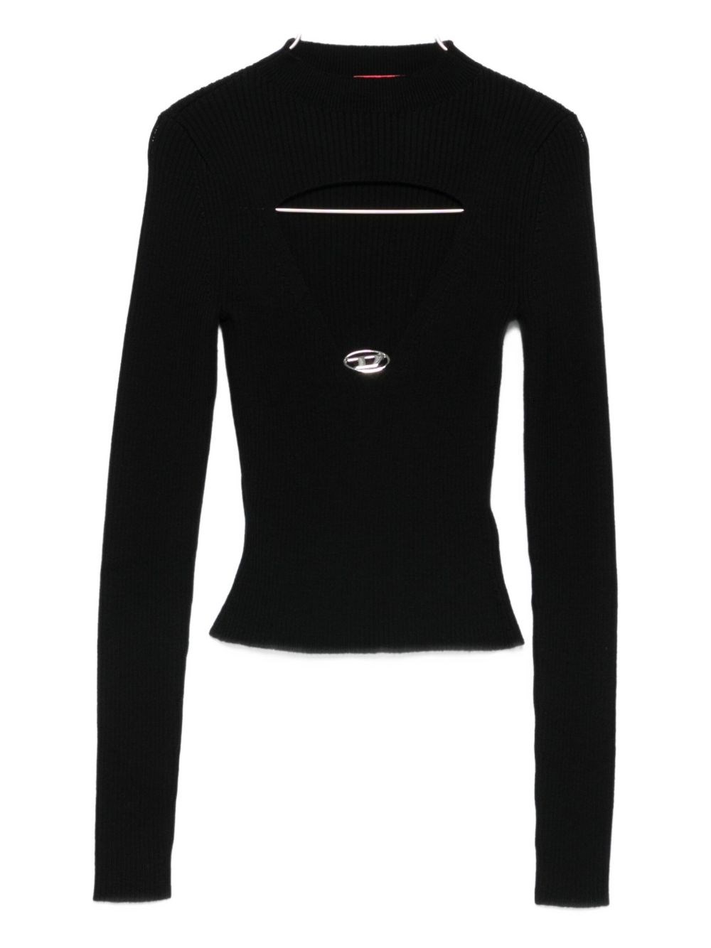 Diesel Womens 9xx M-olina Cut-out Wool Knitted Top In Black