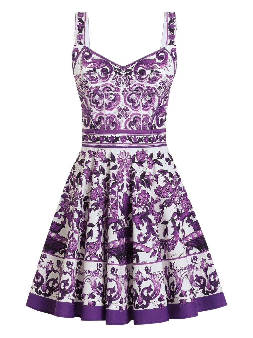 Maiolica Print Cotton Blend Dress - Dolce & Gabbana - Modalova