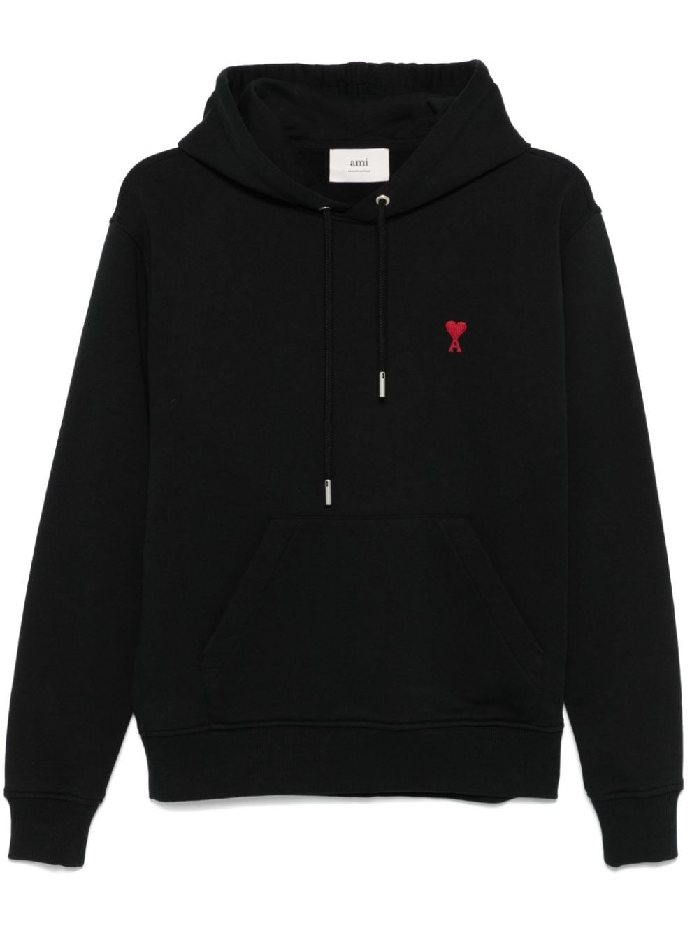 Ami Alexandre Mattiussi Ami Paris Ami De Coeur Cotton Hoodie In Black