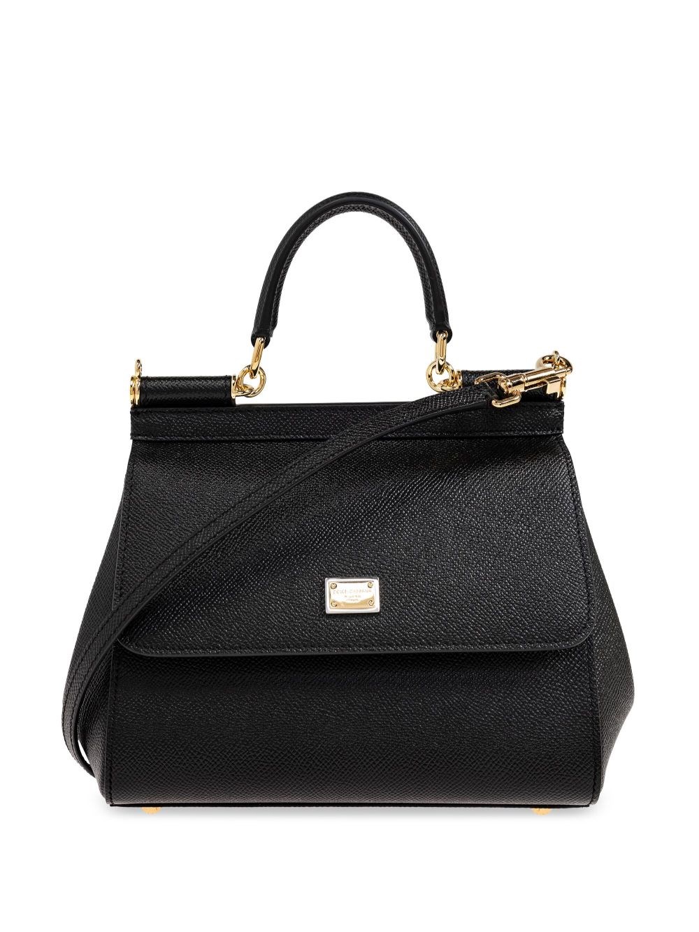 Dolce & Gabbana Women Sicily Medium Leather Handbag In Black