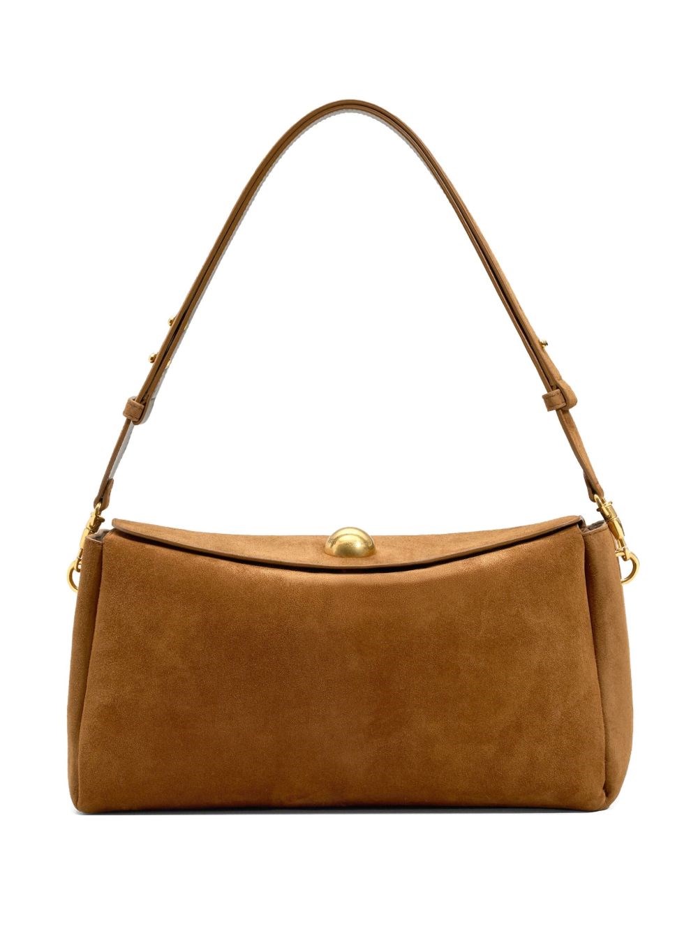 Ami Alexandre Mattiussi Ami Paris Suede Leather Shoulder Bag In Brown