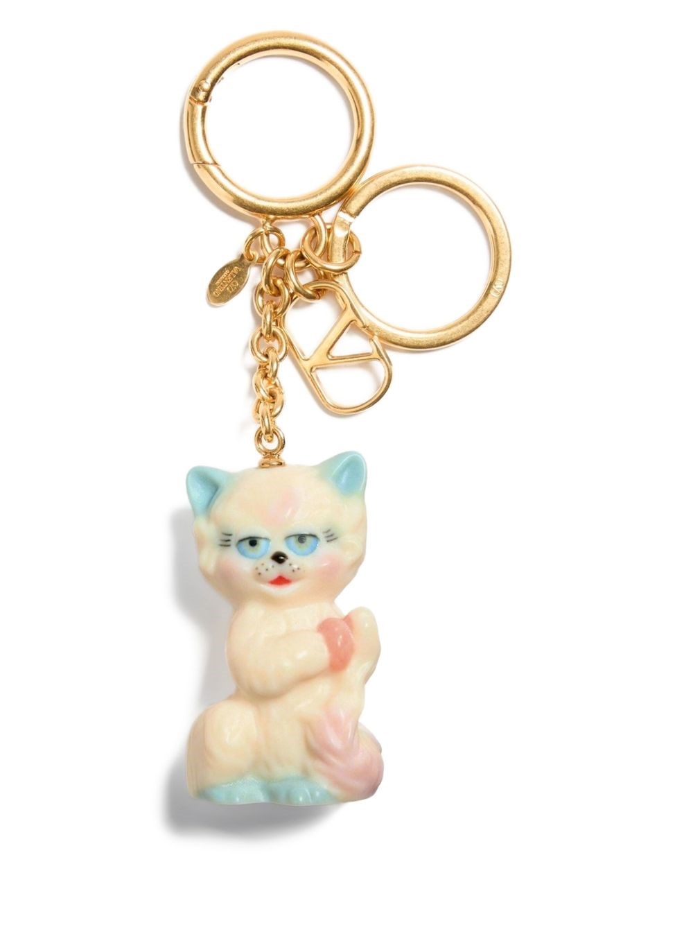 Valentino Garavani Le Chat De La Maison Keyring In Gold