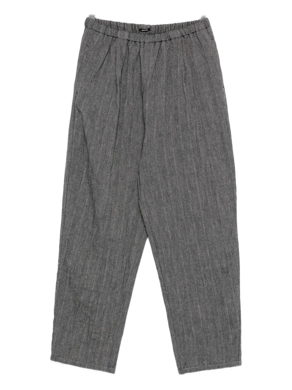 Apuntob Elastic-waistband Striped Trousers In Gray