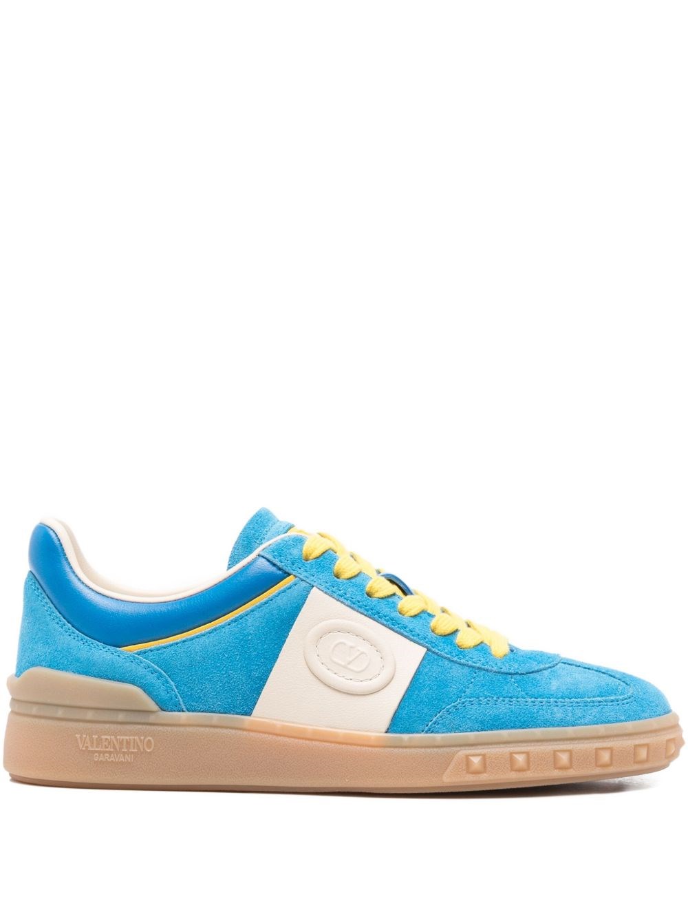 Valentino Upvillage Panelled Suede Sneakers In Blue