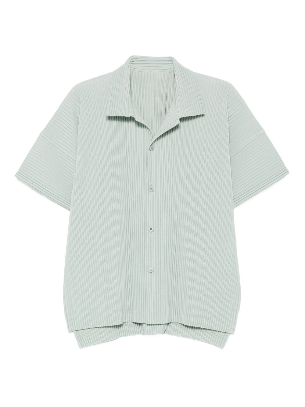 Issey Miyake Homme Plisse'  Pleated Polo Shirt In Blue