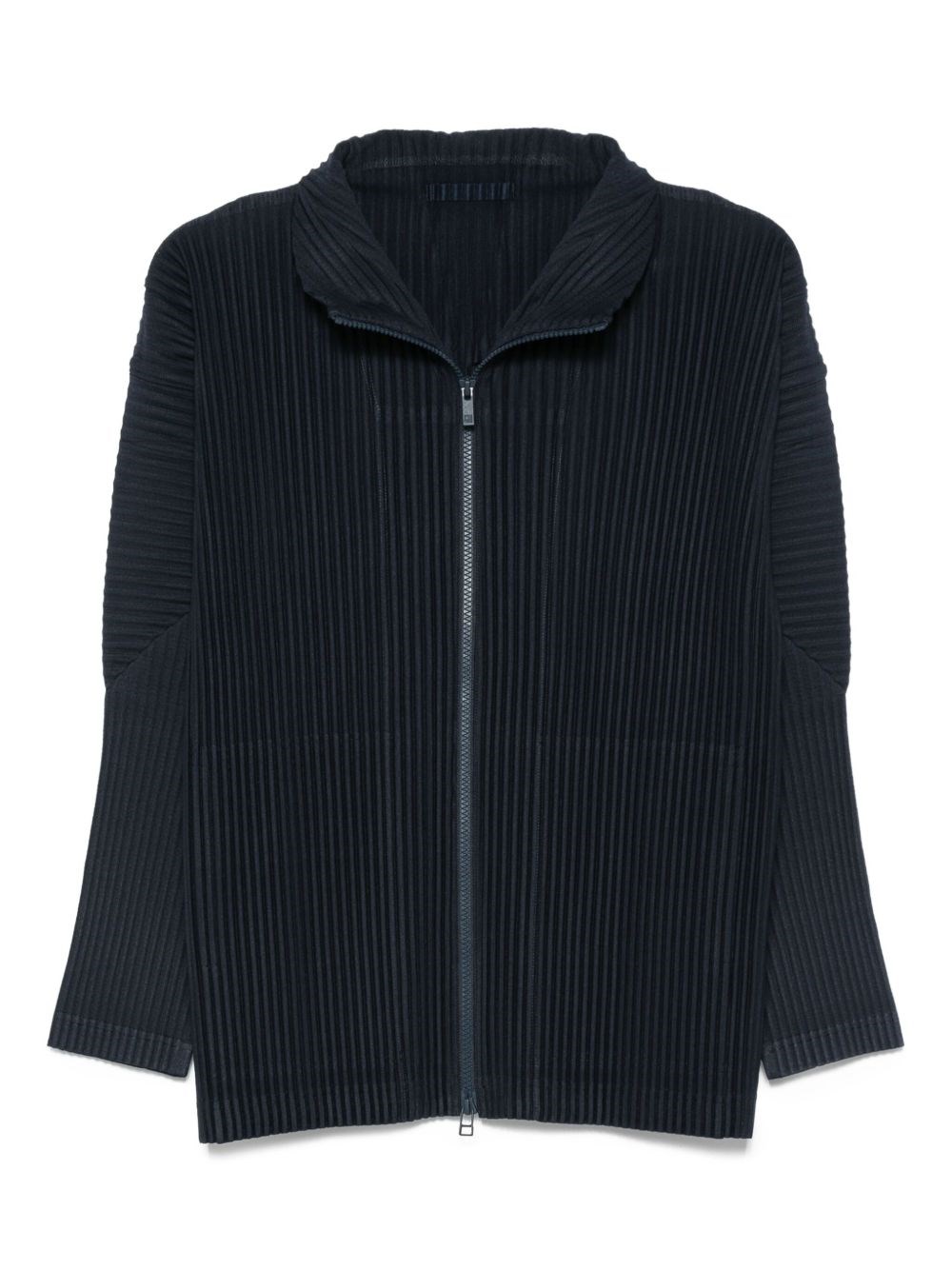 Issey Miyake Homme Plisse'  Pleated Zipped Shirt In Blue