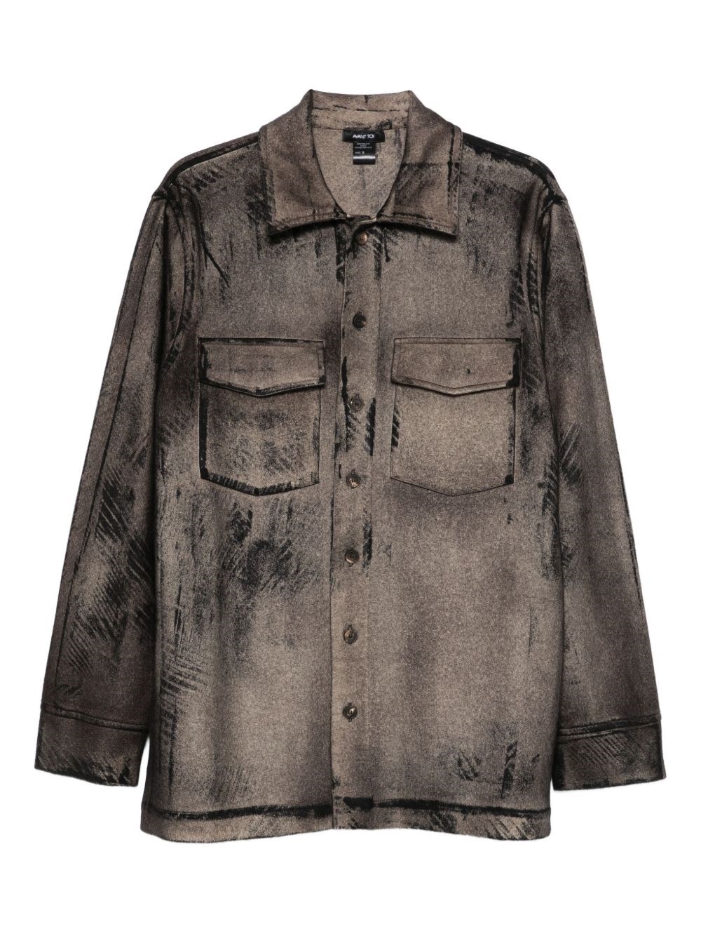 Avant Toi Abstract-print Button-down Shirt In Brown