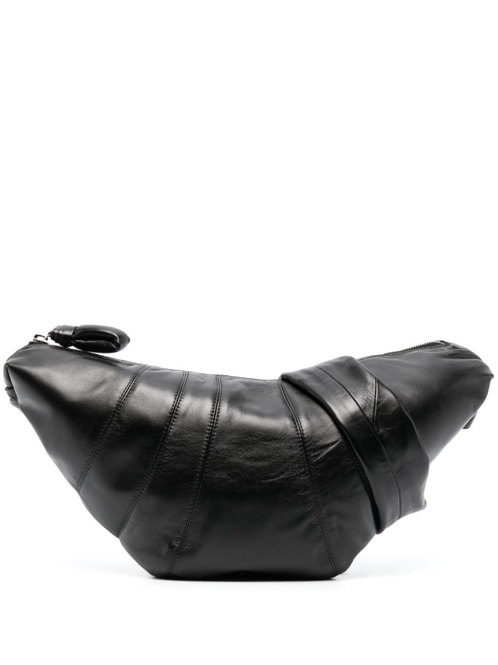 Lemaire Croissant Medium Leather Shoulder Bag In Black