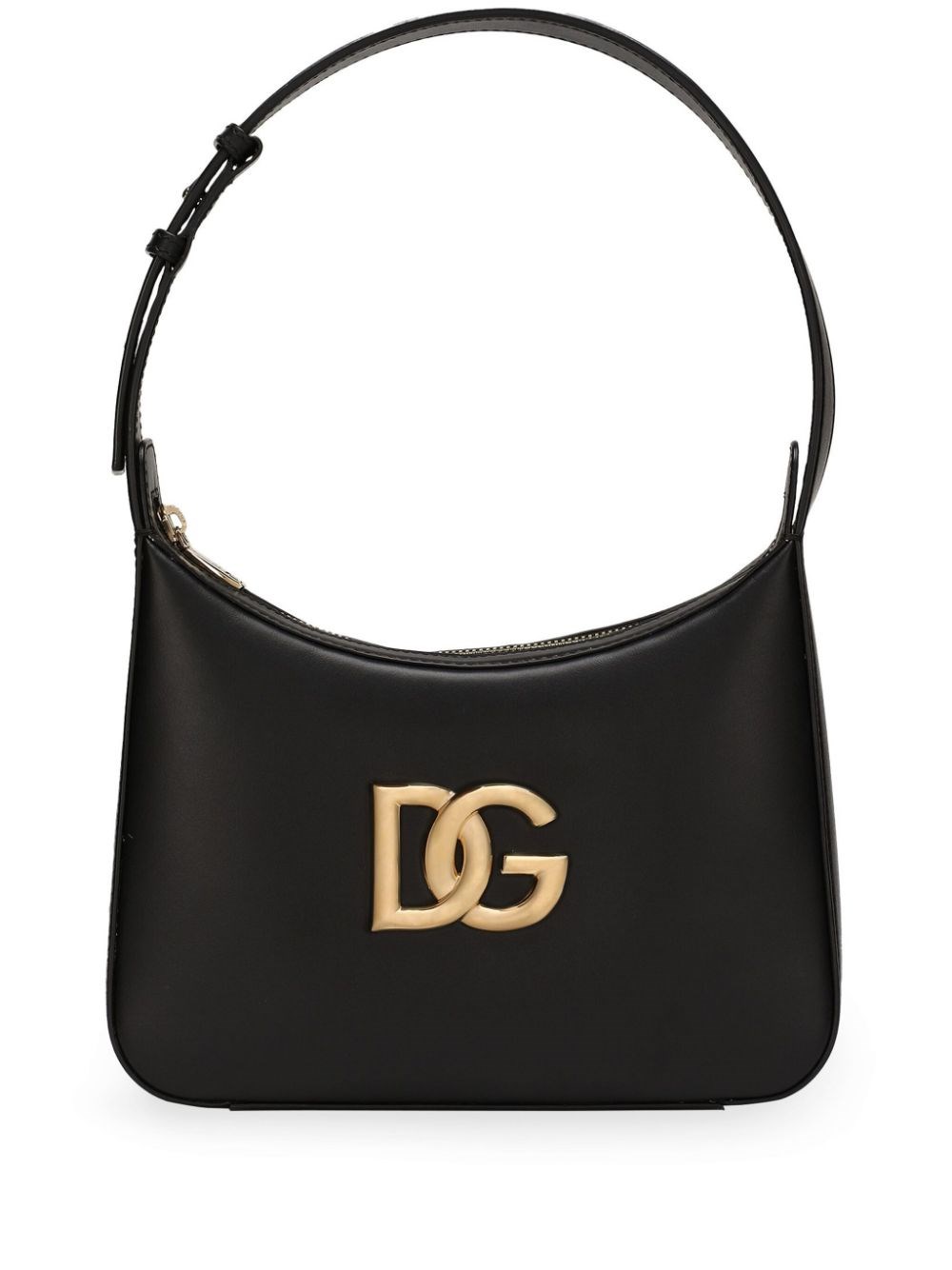 Dolce & Gabbana Structured Calfskin Shoulder Bag In Black