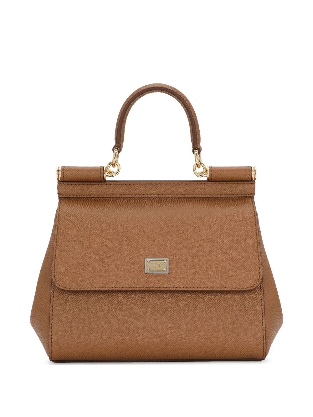 Dolce & Gabbana Sicily Medium Leather Shoulder Bag In Brown