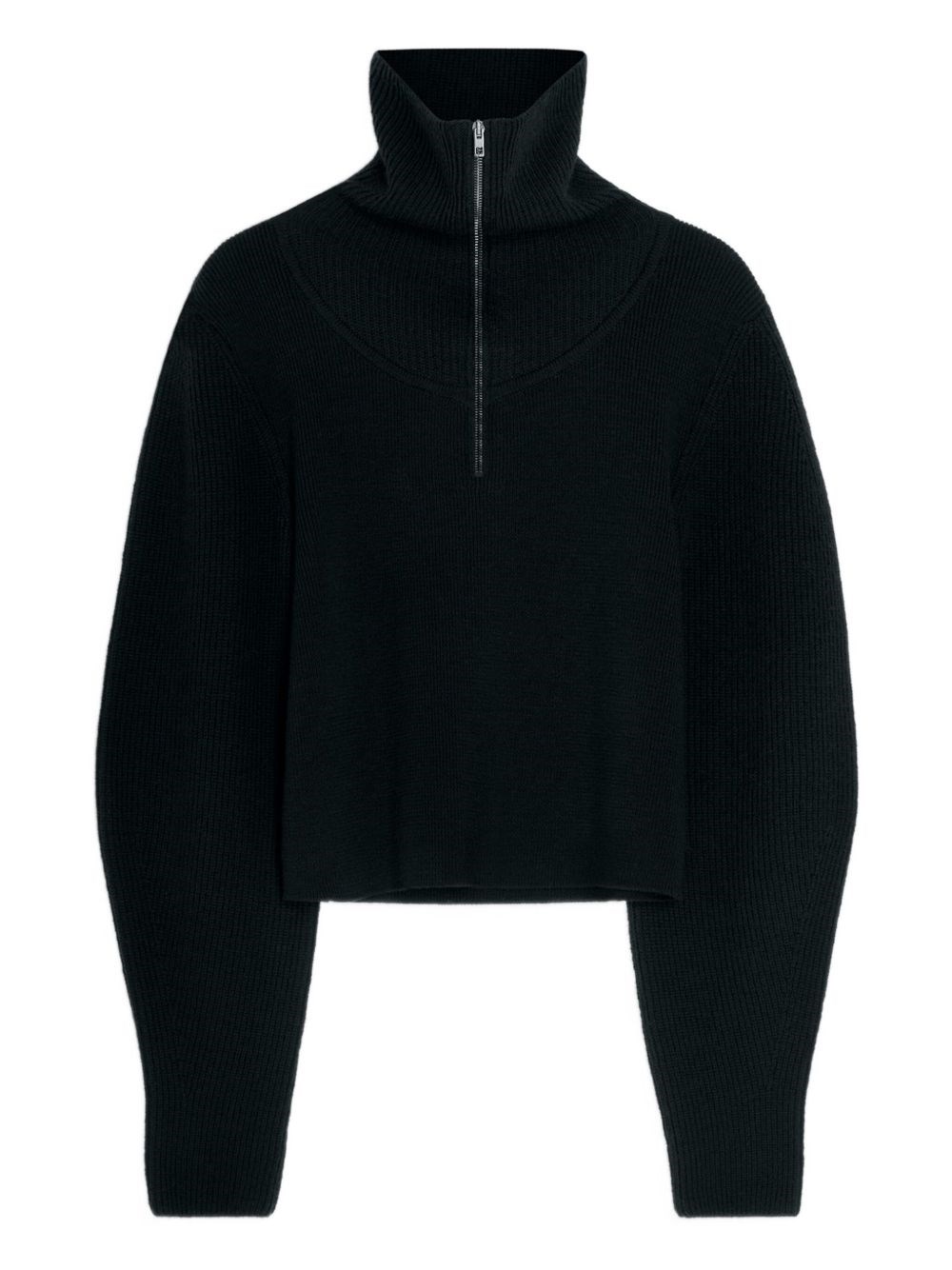Lemaire Wool Hooded Sweater In Black