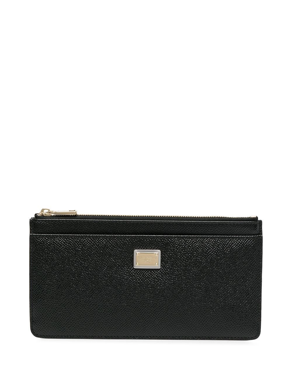 Dolce & Gabbana Women Leather Zipped Card Case In Black