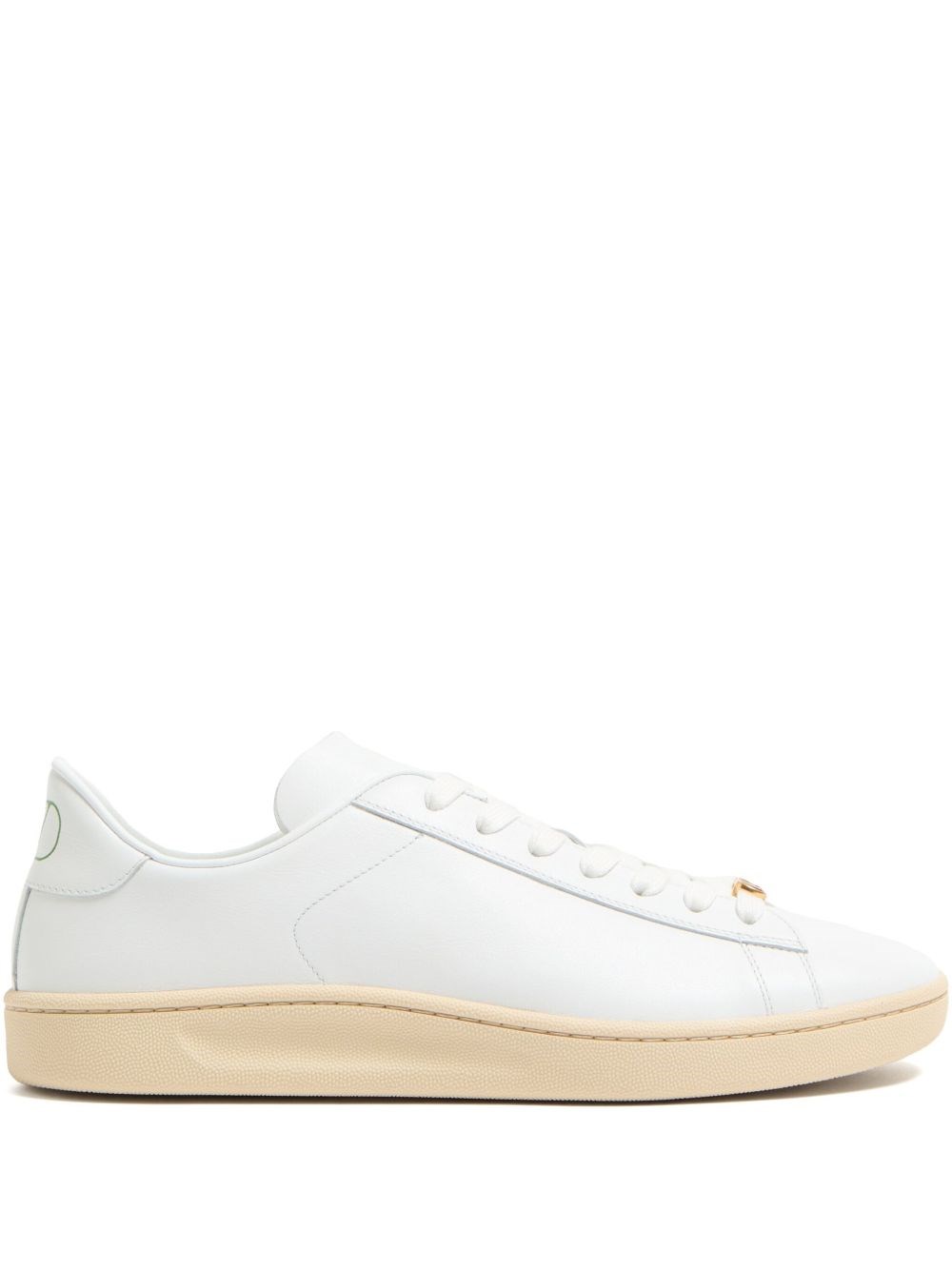Valentino Royco Low-top Leather Sneakers With Italian Sizing In White