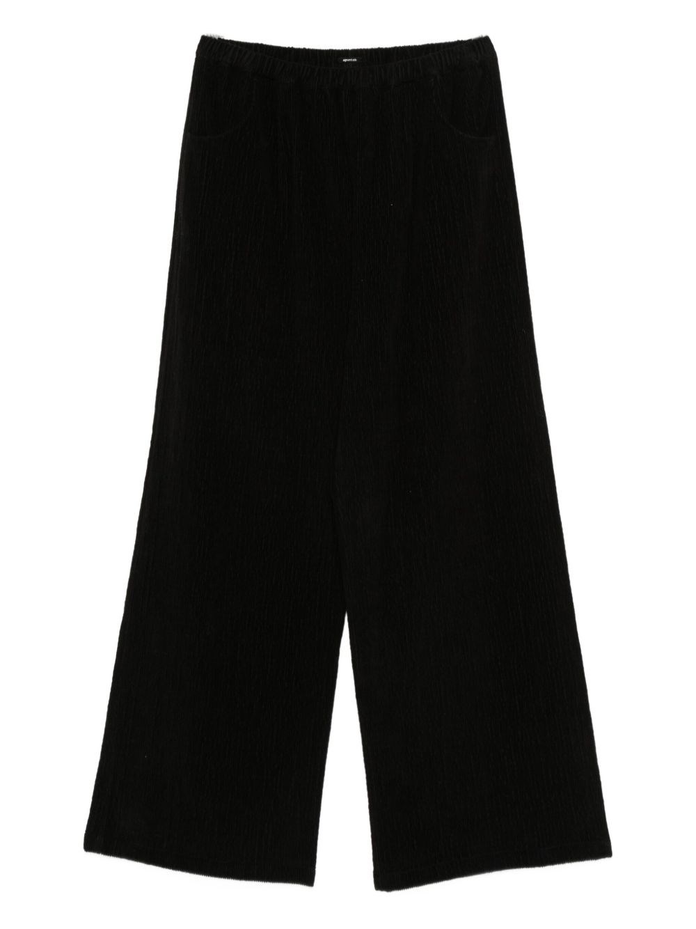 Apuntob Textured Straight Trousers In Black