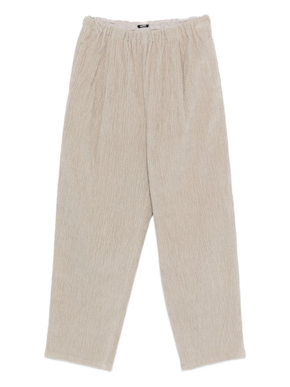Apuntob Ribbed Elastic-waist Trousers In Neutral