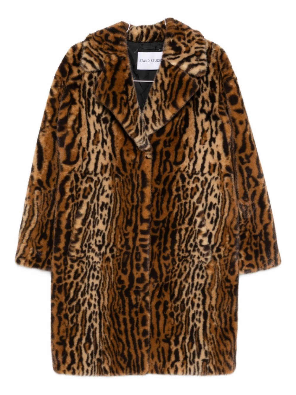 Stand Studio Camille Faux Fur Cocoon Coat Clothing In Brown
