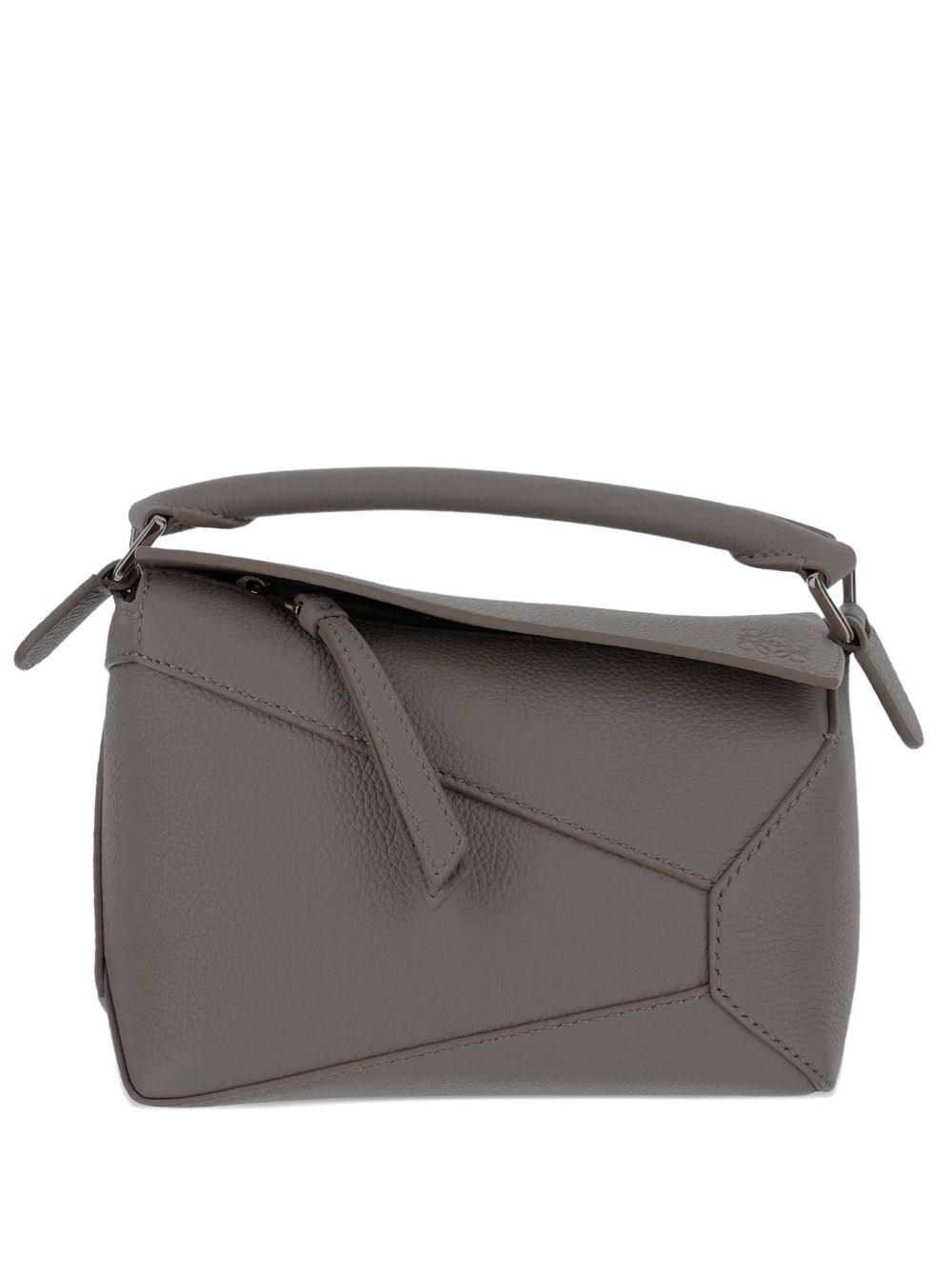 Loewe Puzzle Edge Mini Leather Handbag In Gray
