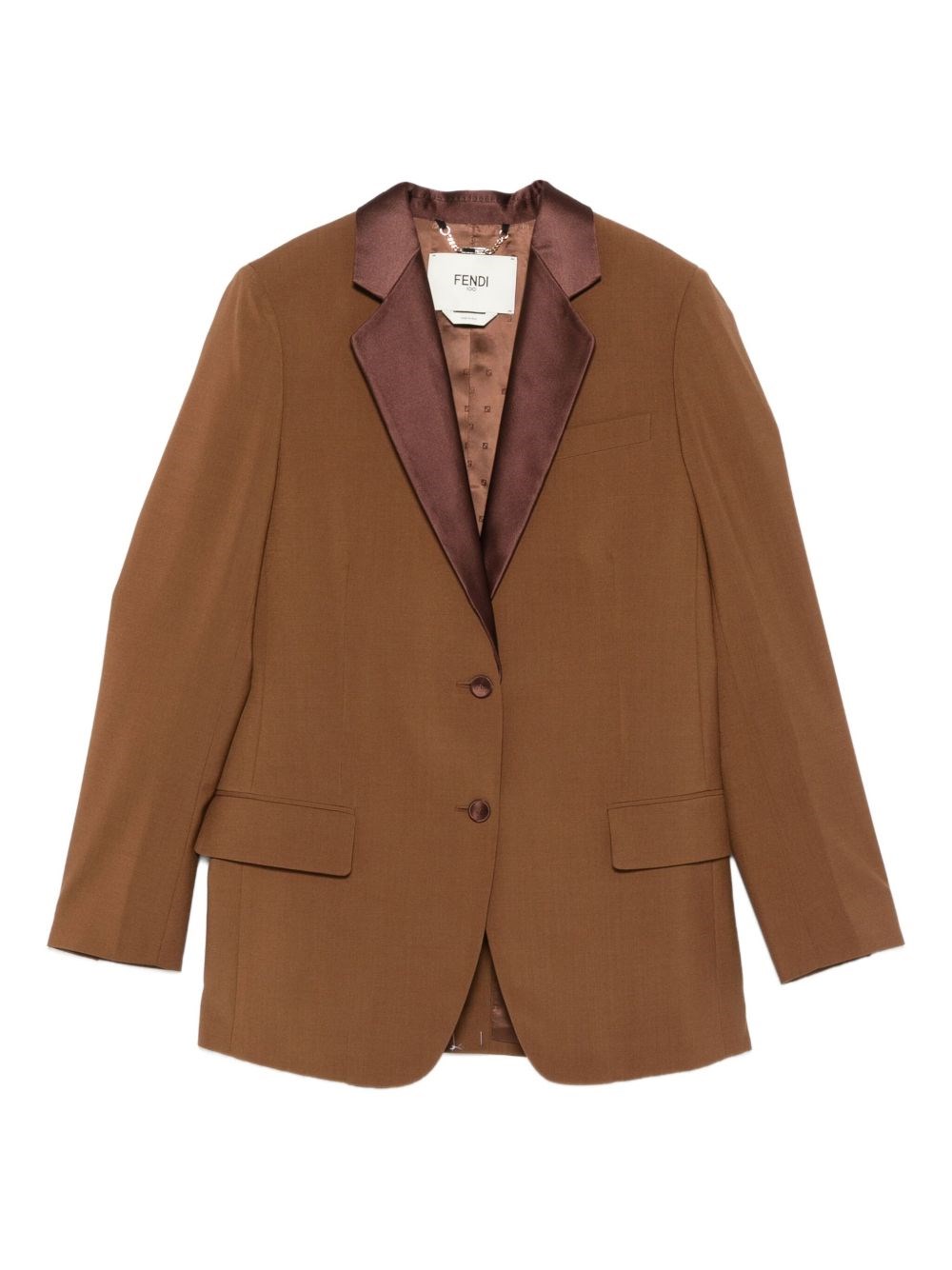 Fendi Wool Single-breasted Jacket In Brown