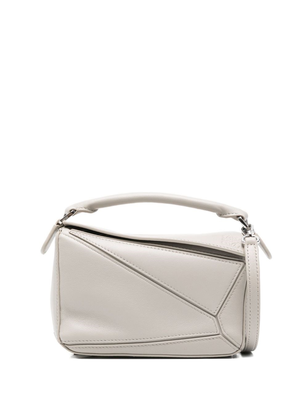 Loewe Puzzle Mini Leather Handbag In Gray