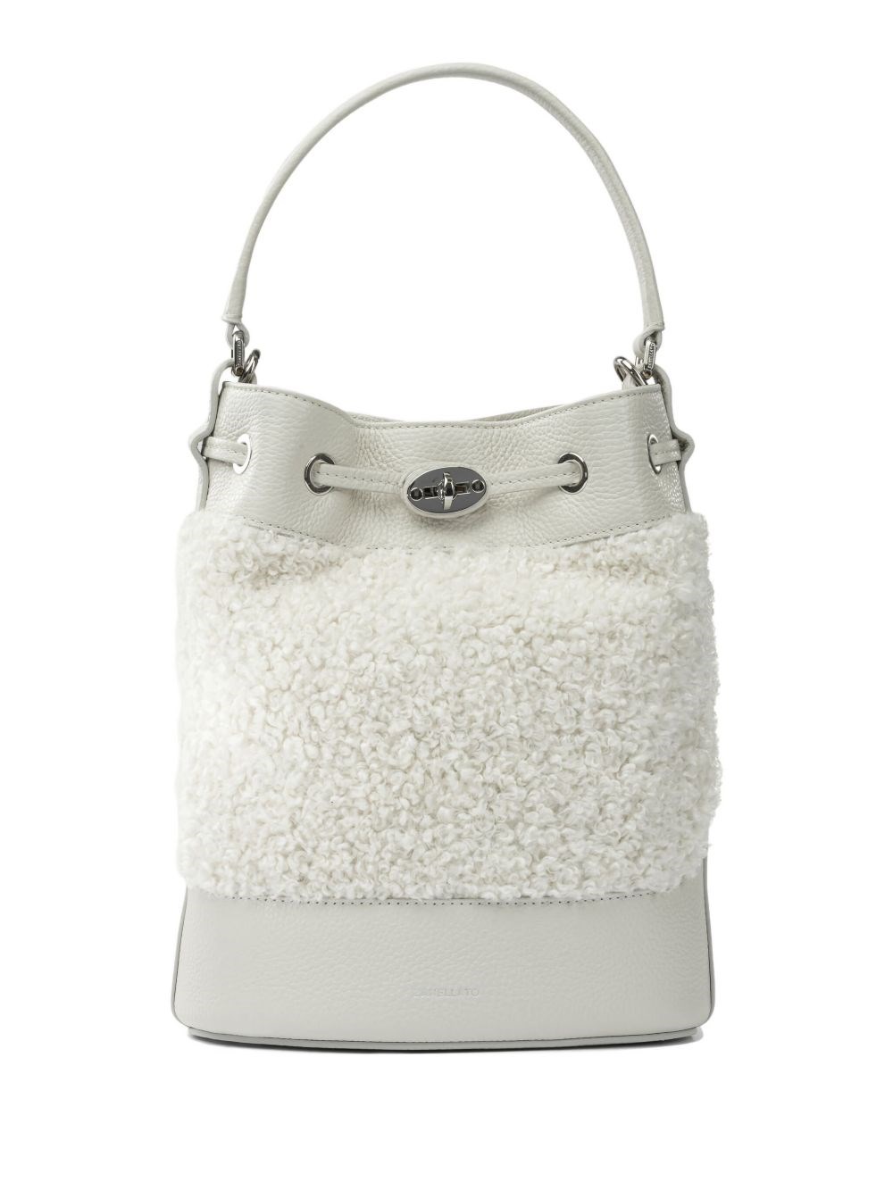 Zanellato Mondà Dolly Small Leather Bucket Bag In White