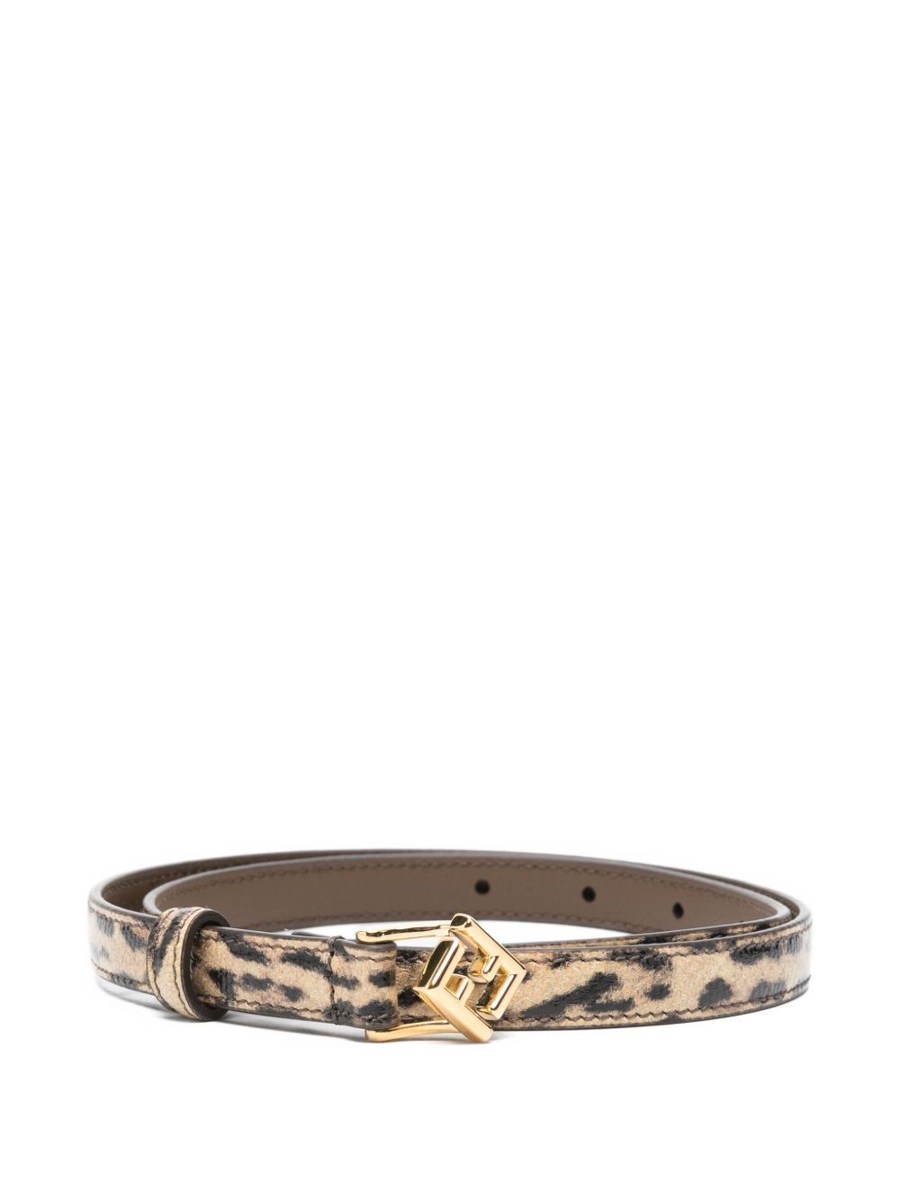 Fendi Ff Diamonds Leather Belt In Gray