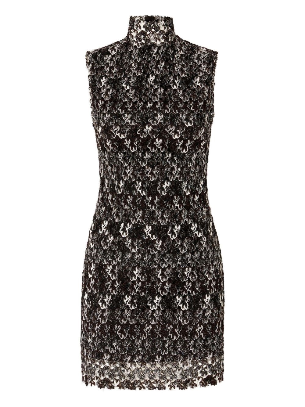 Missoni Minikleid Mit Stehkragen Aus Strukturierter Spitze In Multi