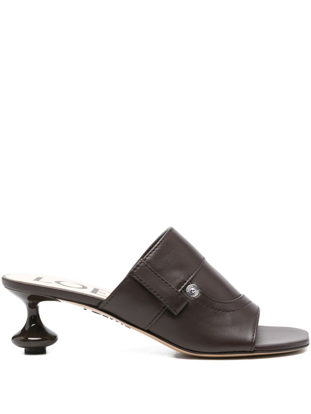 Loewe Toy Panta Leather Mules In Brown