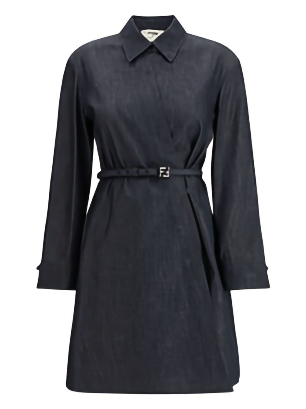 Fendi Chambray Cotton Dress In Blue
