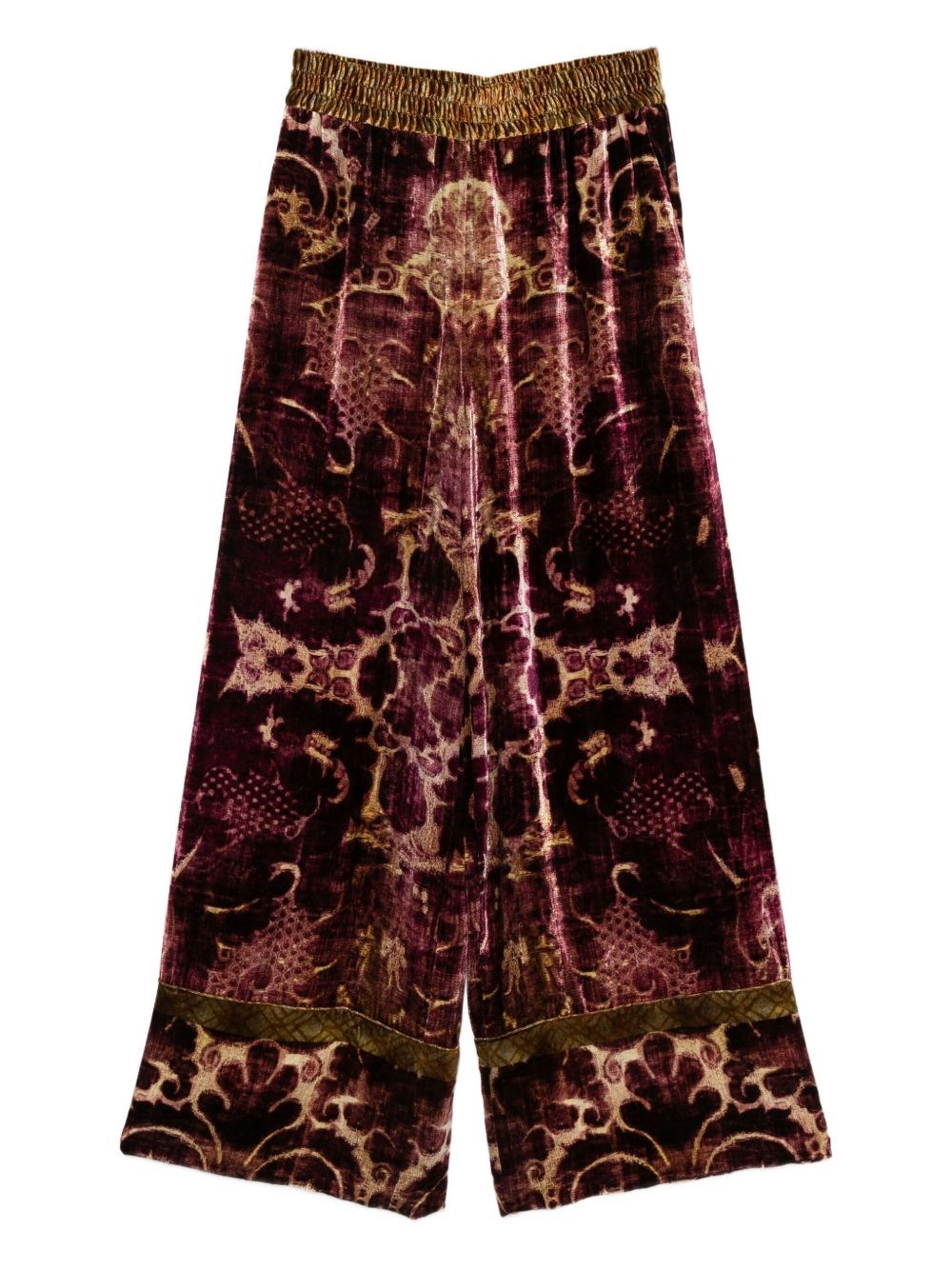 Pierre-louis Mascia Pierre Louis Mascia Velvet Wide-leg Trousers In Multi