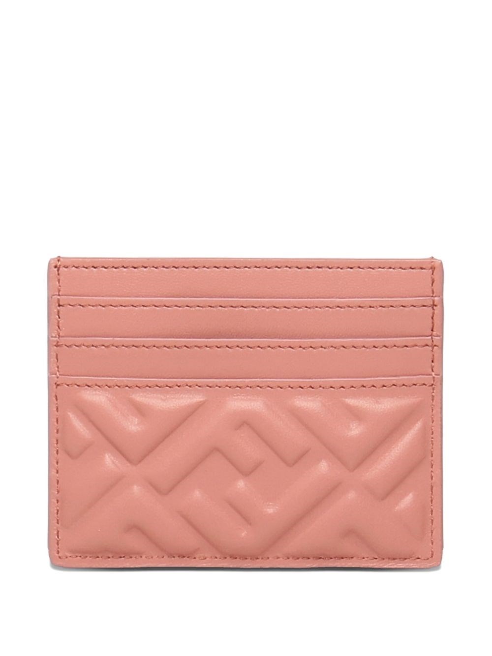 Fendi Baguette Leather Card Case In Pink