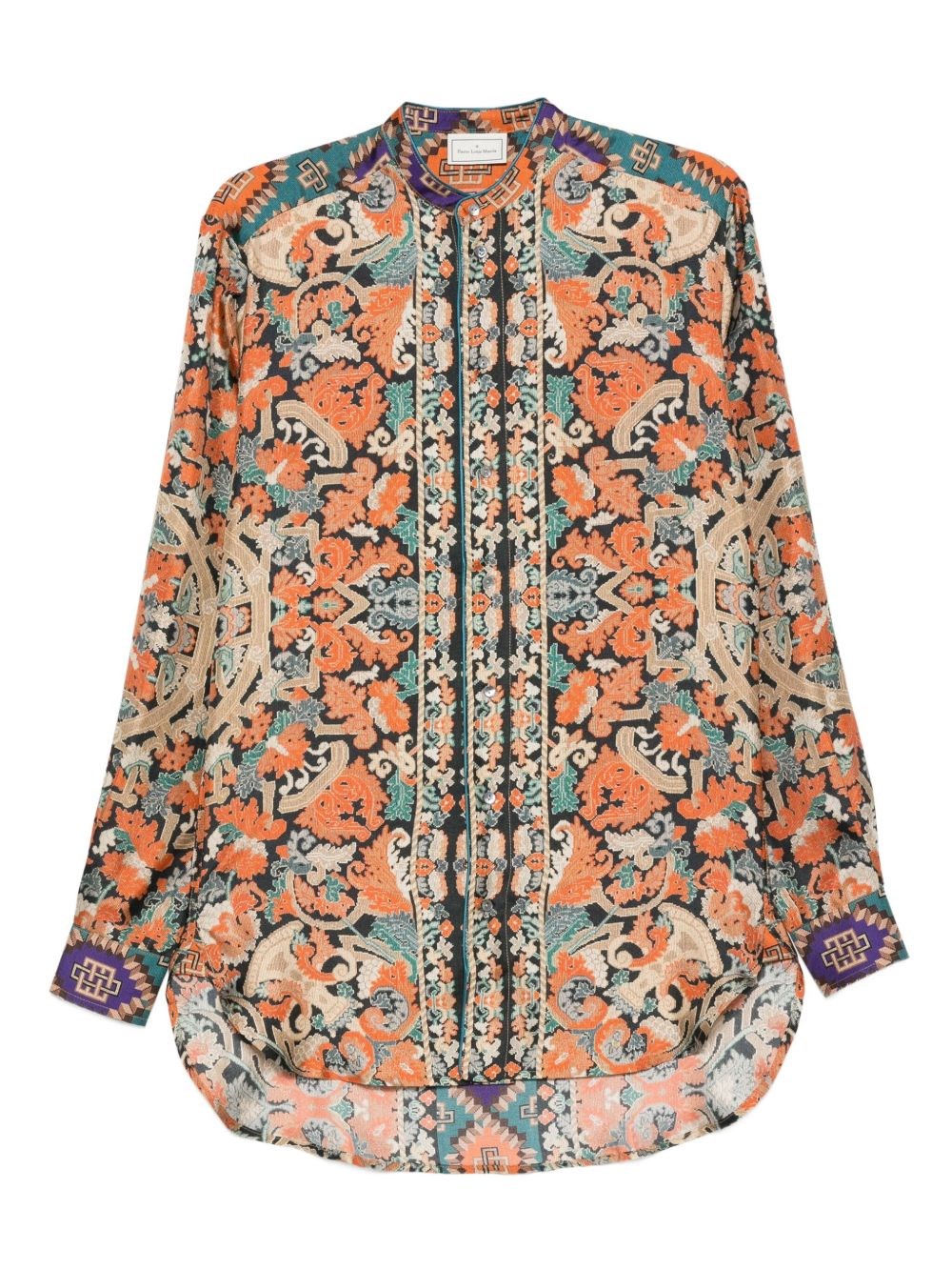 Pierre-louis Mascia Pierre Louis Mascia Printed Silk Shirt In Multi