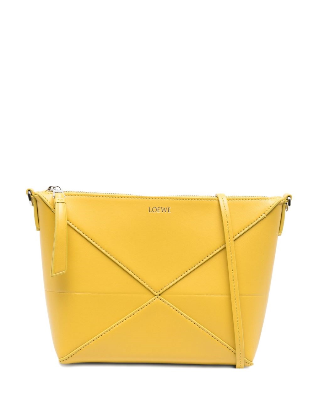 Loewe Puzzle Fold Leather Pouch In Yellow