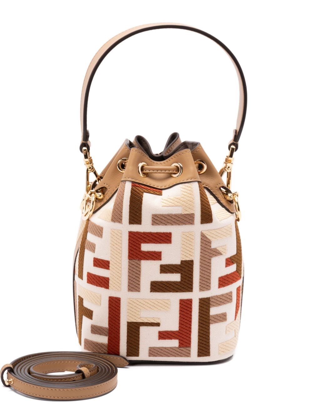 Mon Tresor Mini Embroidered Bucket Bag - Fendi - Modalova